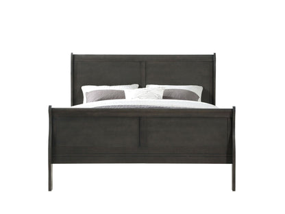 Louis Philippe Dark Gray Finish 2PCS Bedroom Set (E. King) - 1st Choice Furniture Direct