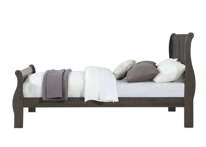 Louis Philippe Dark Gray Finish 4 PCS Bedroom Set (E. King) - 1st Choice Furniture Direct