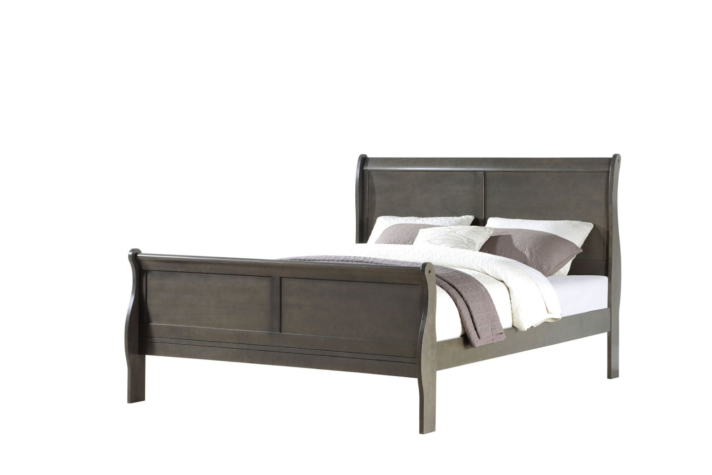 Louis Philippe Dark Gray Finish E. King Bed - 1st Choice Furniture Direct
