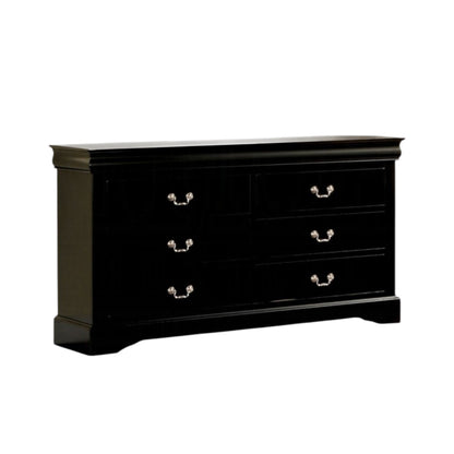 Louis Philippe III Black Finish Dresser - 1st Choice Furniture Direct