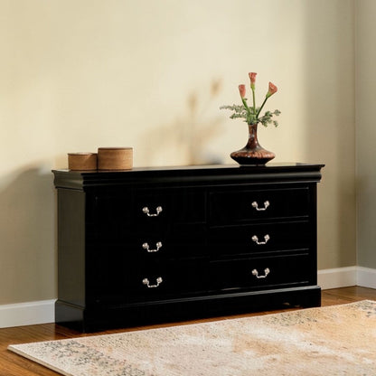 Louis Philippe III Black Finish Dresser - 1st Choice Furniture Direct