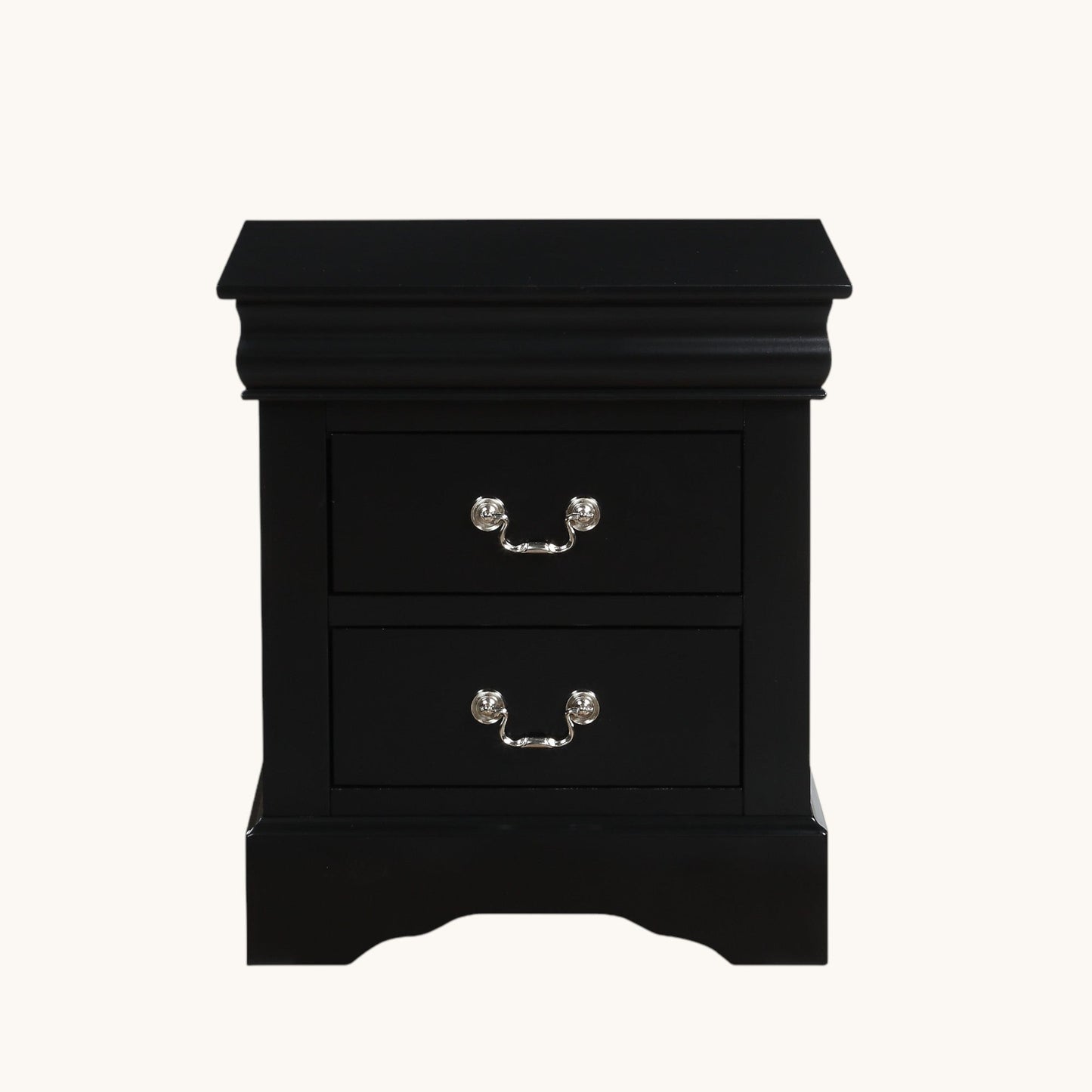 Louis Philippe III Black Finish Nightstand - 1st Choice Furniture Direct