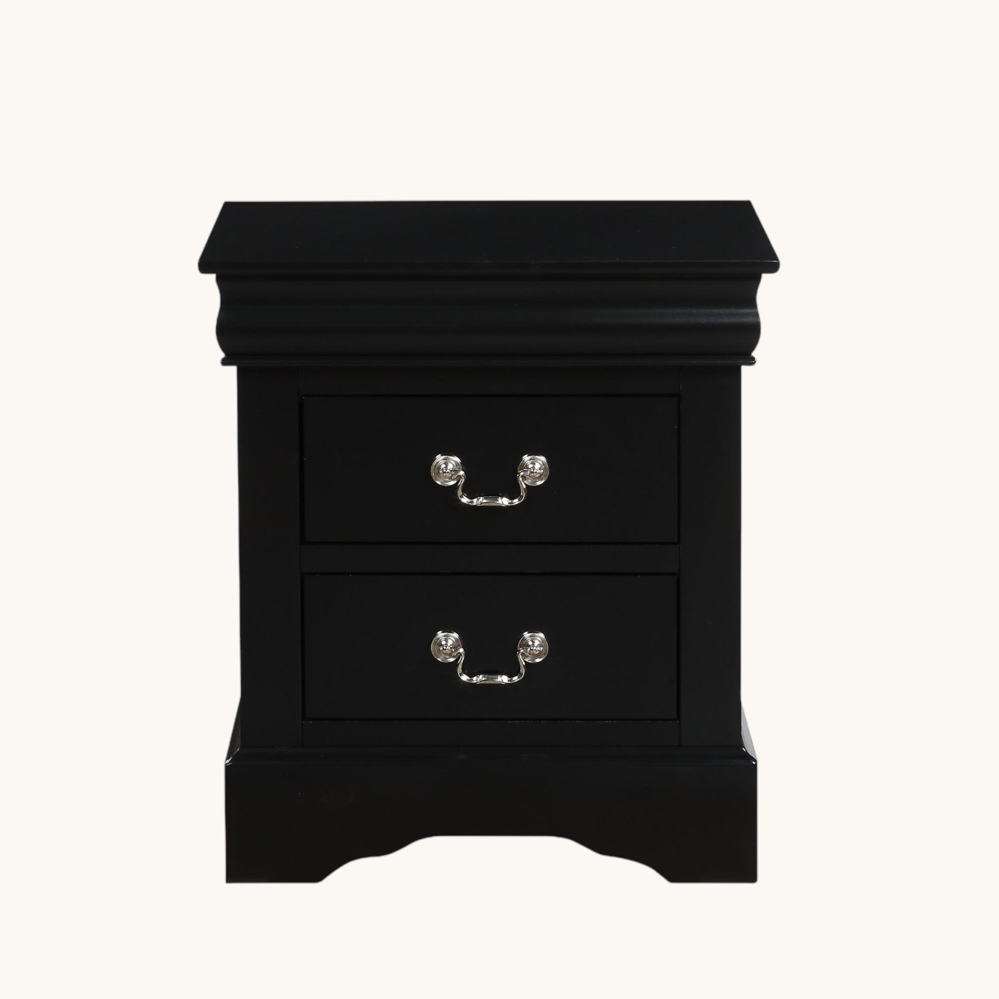 Louis Philippe III Black Finish Nightstand - 1st Choice Furniture Direct