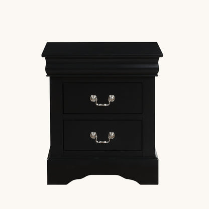 Louis Philippe III Black Finish Nightstand - 1st Choice Furniture Direct