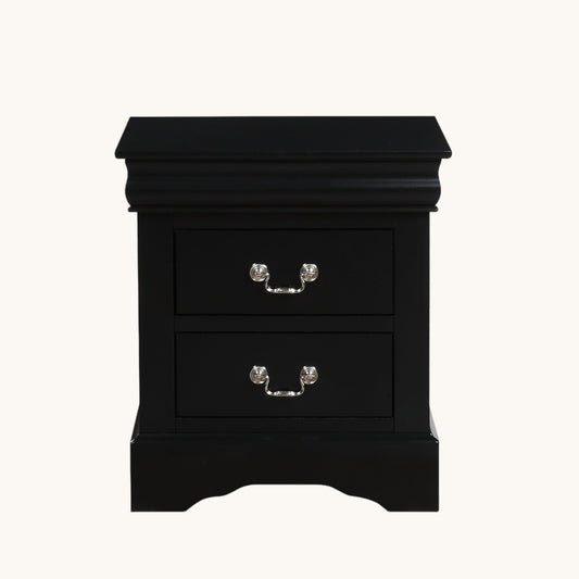 Louis Philippe III Black Finish Nightstand - 1st Choice Furniture Direct