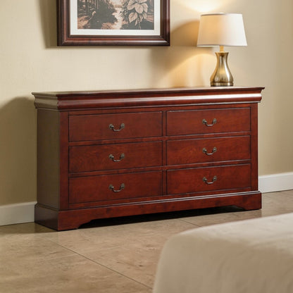 Louis Philippe III Cherry Finish Dresser - 1st Choice Furniture Direct