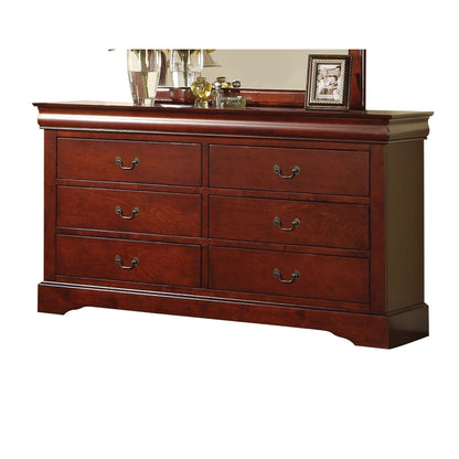 Louis Philippe III Cherry Finish Dresser - 1st Choice Furniture Direct