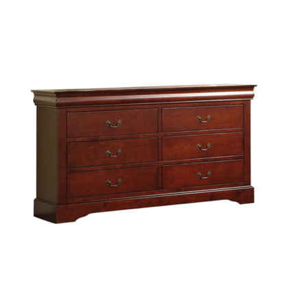 Louis Philippe III Cherry Finish Dresser - 1st Choice Furniture Direct