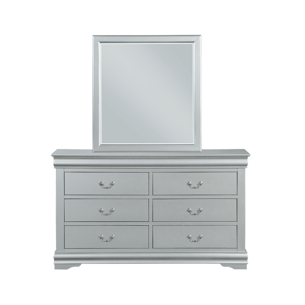Louis Philippe III Platinum Finish Mirror - 1st Choice Furniture Direct