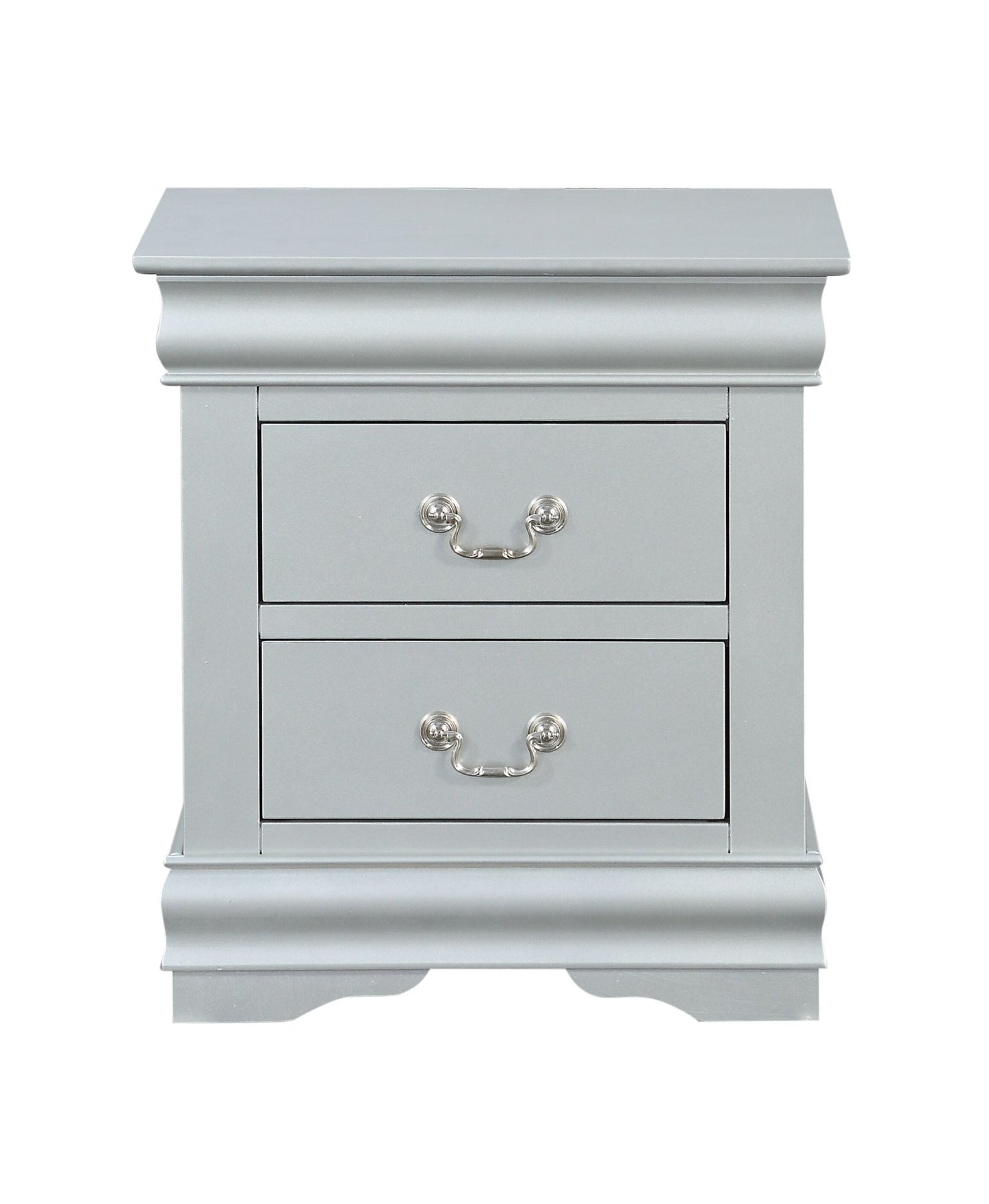 Louis Philippe III Platinum Finish Nightstand - 1st Choice Furniture Direct