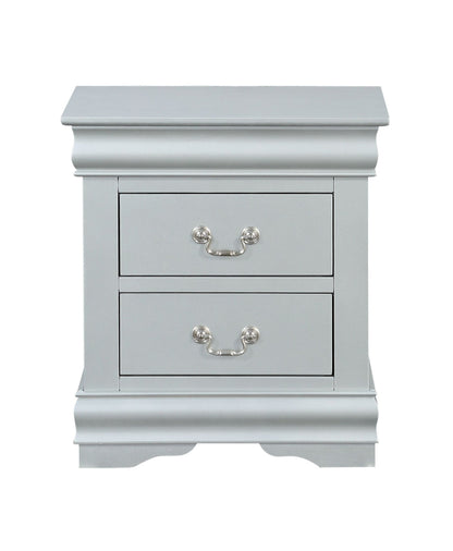 Louis Philippe III Platinum Finish Nightstand - 1st Choice Furniture Direct