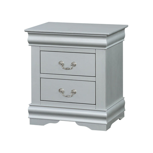 Louis Philippe III Platinum Finish Nightstand - 1st Choice Furniture Direct