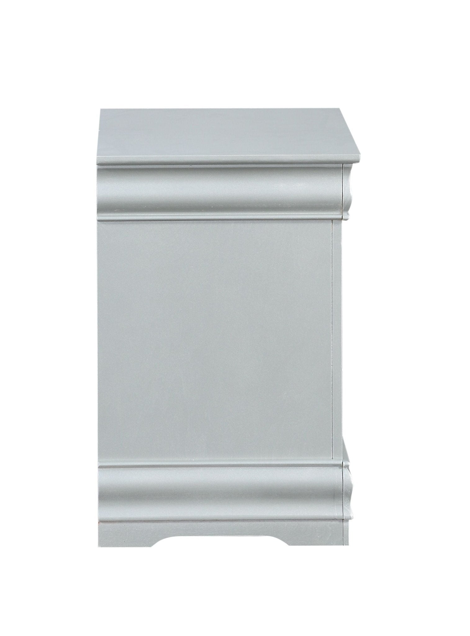 Louis Philippe III Platinum Finish Nightstand - 1st Choice Furniture Direct