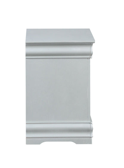 Louis Philippe III Platinum Finish Nightstand - 1st Choice Furniture Direct