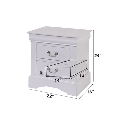 Louis Philippe III White Finish Nightstand - 1st Choice Furniture Direct