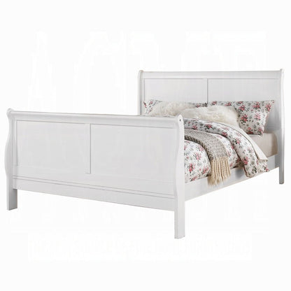 Louis Philippe III White Finish Queen Bed - 1st Choice Furniture Direct