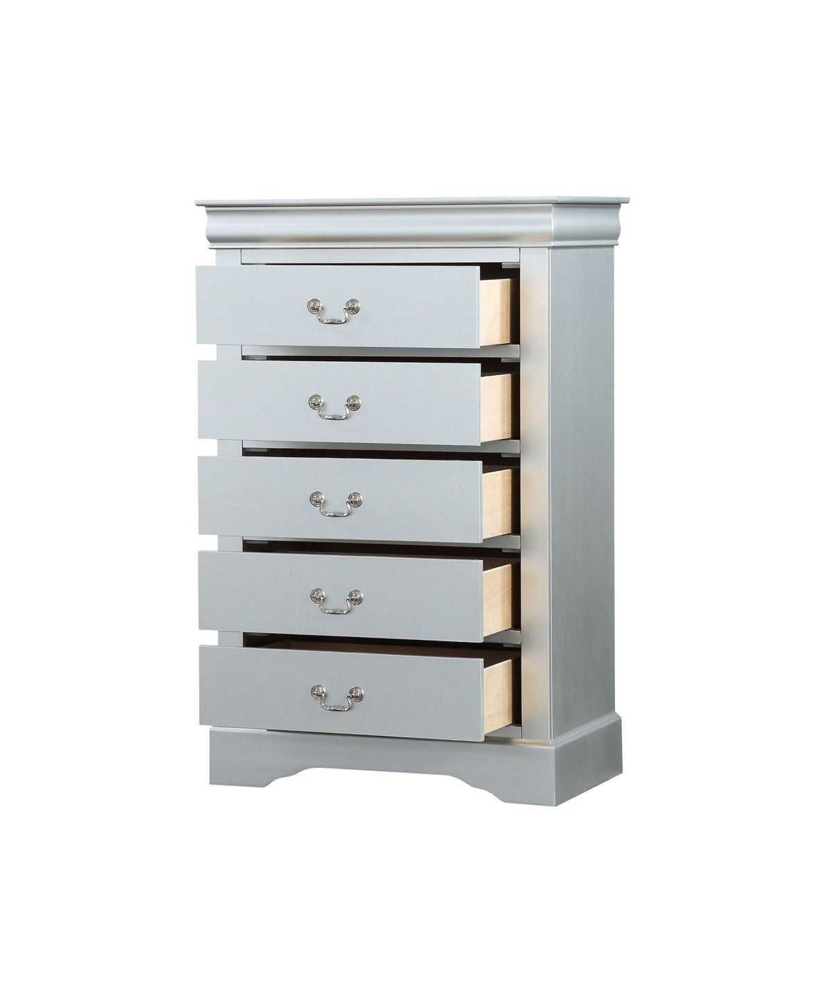 Louis Philippe Platinum Finish Chest - 1st Choice Furniture Direct
