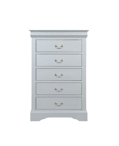 Louis Philippe Platinum Finish Chest - 1st Choice Furniture Direct