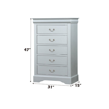 Louis Philippe Platinum Finish Chest - 1st Choice Furniture Direct
