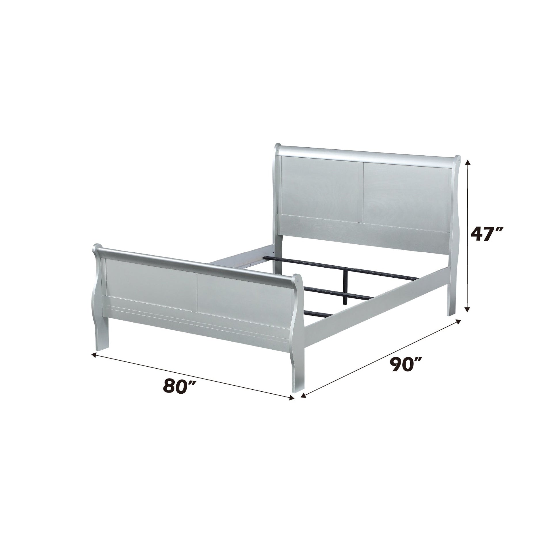 Louis Philippe Platinum Finish E. King Bed - 1st Choice Furniture Direct
