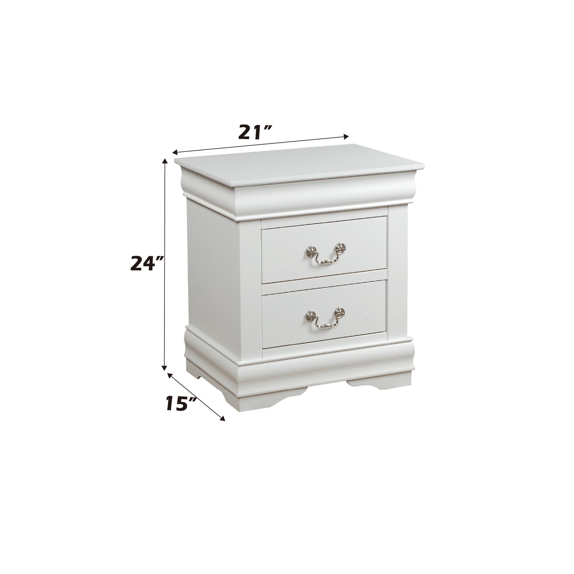 Louis Philippe White Finish 2PCS Bedroom Set (E. King) - 1st Choice Furniture Direct