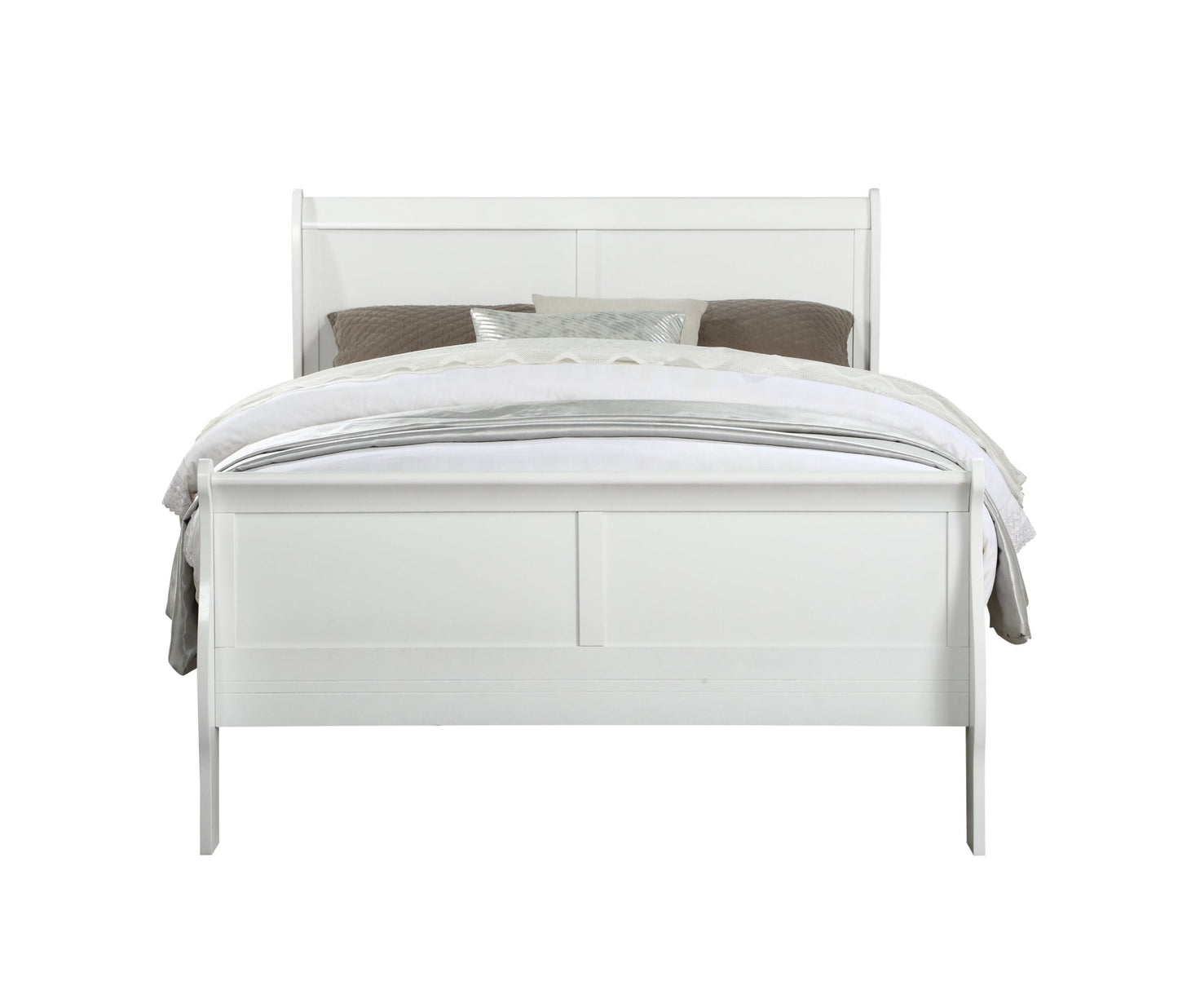 Louis Philippe White Finish E. King Bed - 1st Choice Furniture Direct