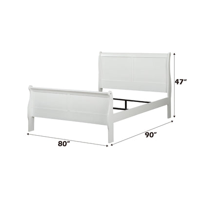 Louis Philippe White Finish E. King Bed - 1st Choice Furniture Direct