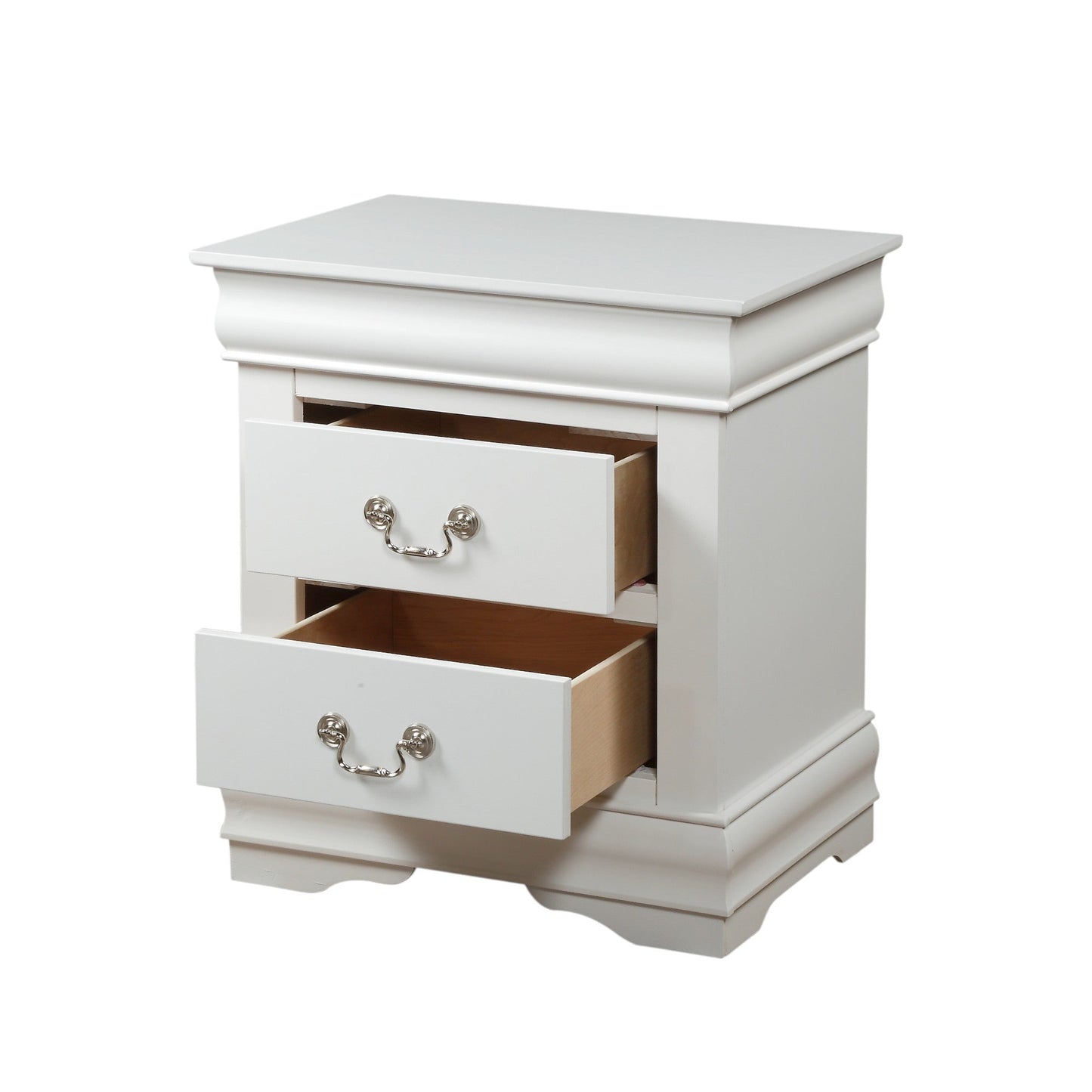 Louis Philippe White Finish Nightstand - 1st Choice Furniture Direct