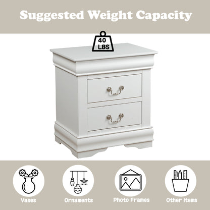 Louis Philippe White Finish Nightstand - 1st Choice Furniture Direct
