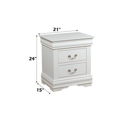 Louis Philippe White Finish Nightstand - 1st Choice Furniture Direct