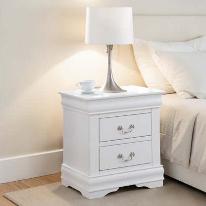 Louis Philippe White Finish Nightstand - 1st Choice Furniture Direct