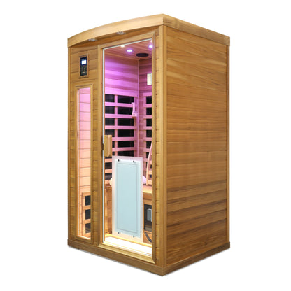 Low EMF Two person Far infrared Red cedar Deluxe indoor sauna room - 1st Choice Furniture Direct