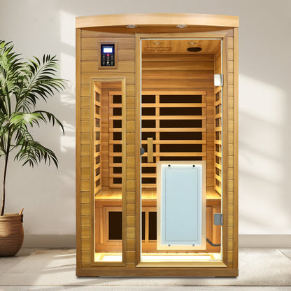 Low EMF Two person Far infrared Red cedar Deluxe indoor sauna room - 1st Choice Furniture Direct