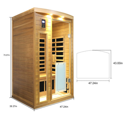 Low EMF Two person Far infrared Red cedar Deluxe indoor sauna room - 1st Choice Furniture Direct