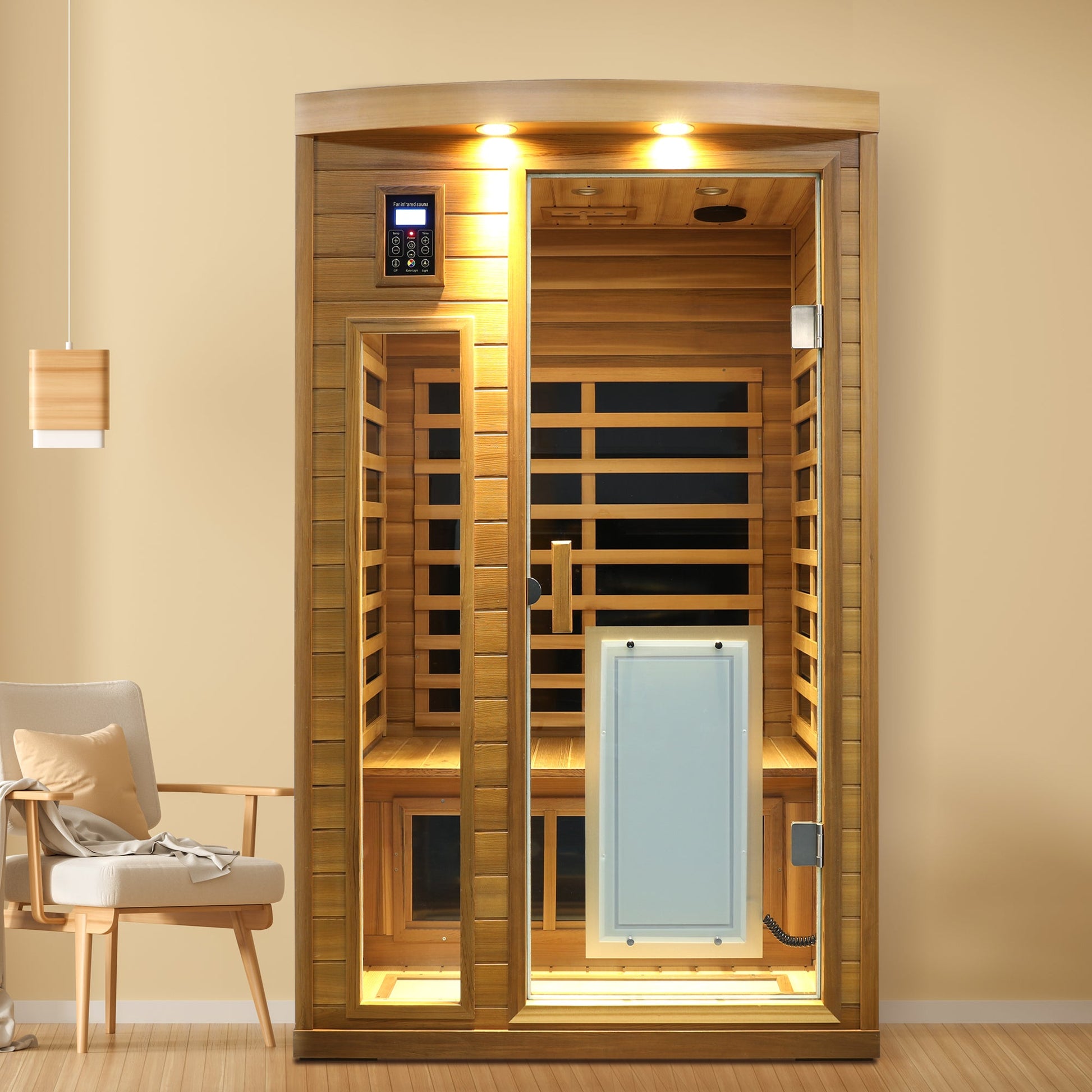 Low EMF Two person Far infrared Red cedar Deluxe indoor sauna room - 1st Choice Furniture Direct