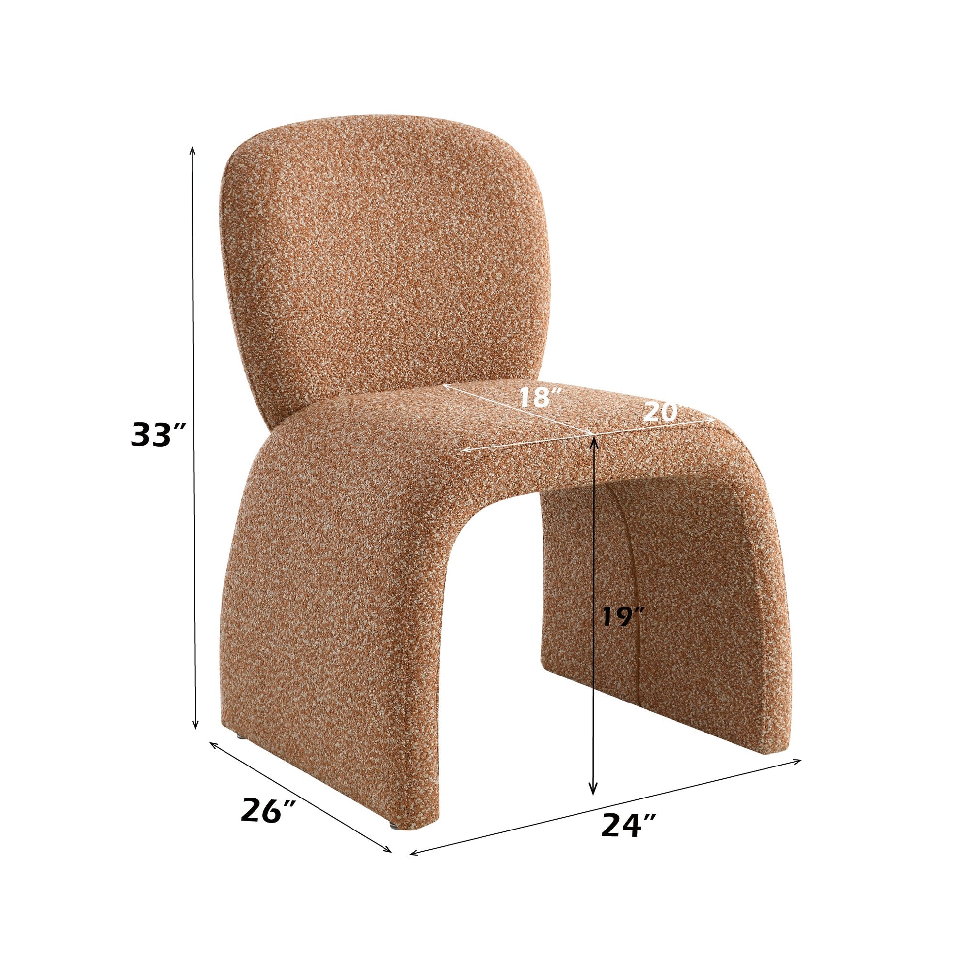 Luke Brown Fabric Accent Chair (Set of 2) - 1st Choice Furniture Direct