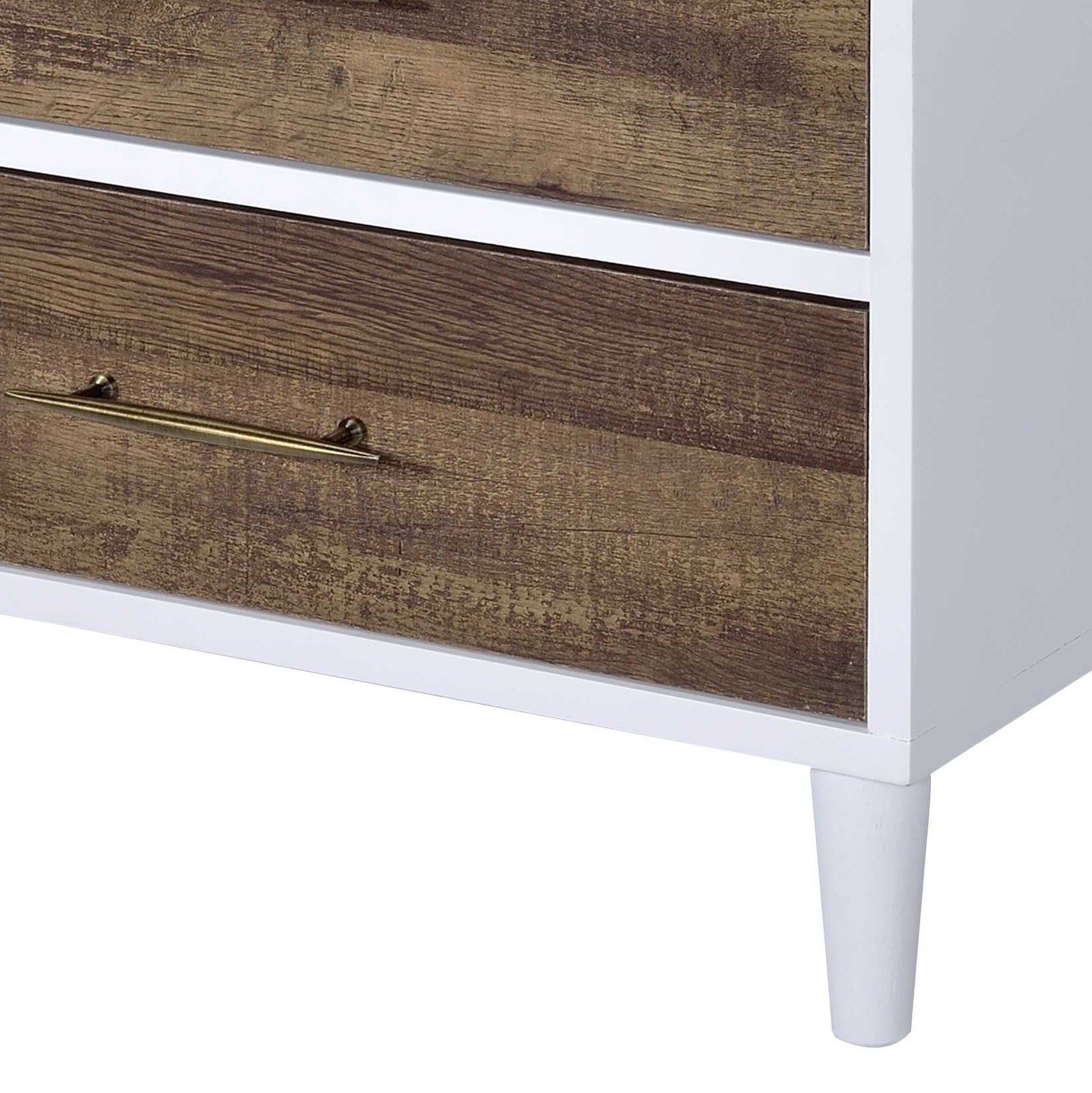 Lurel White & Weathered Oak Finish Accent Table - 1st Choice Furniture Direct