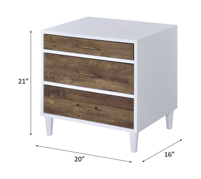 Lurel White & Weathered Oak Finish Accent Table - 1st Choice Furniture Direct