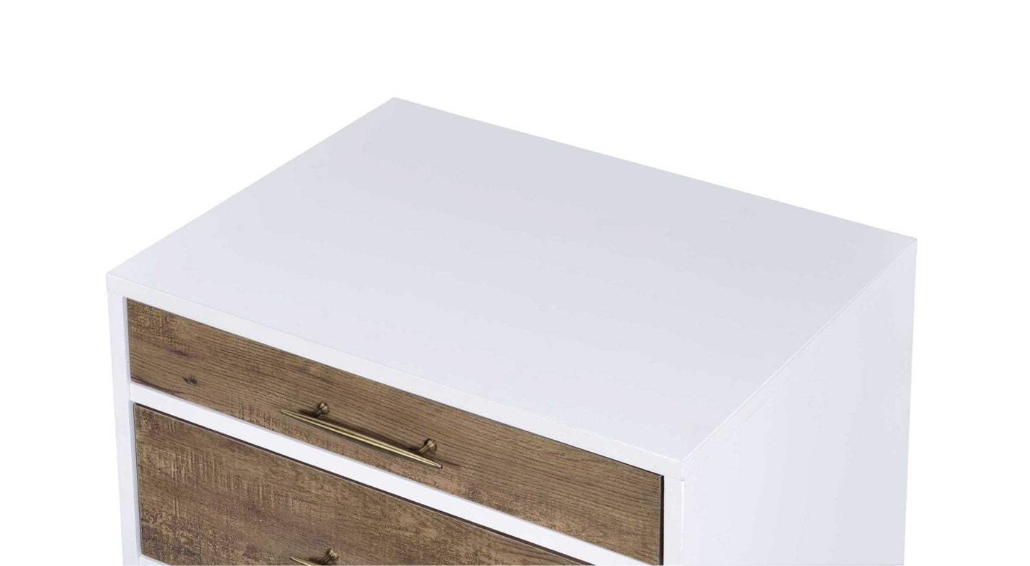 Lurel White & Weathered Oak Finish Accent Table - 1st Choice Furniture Direct