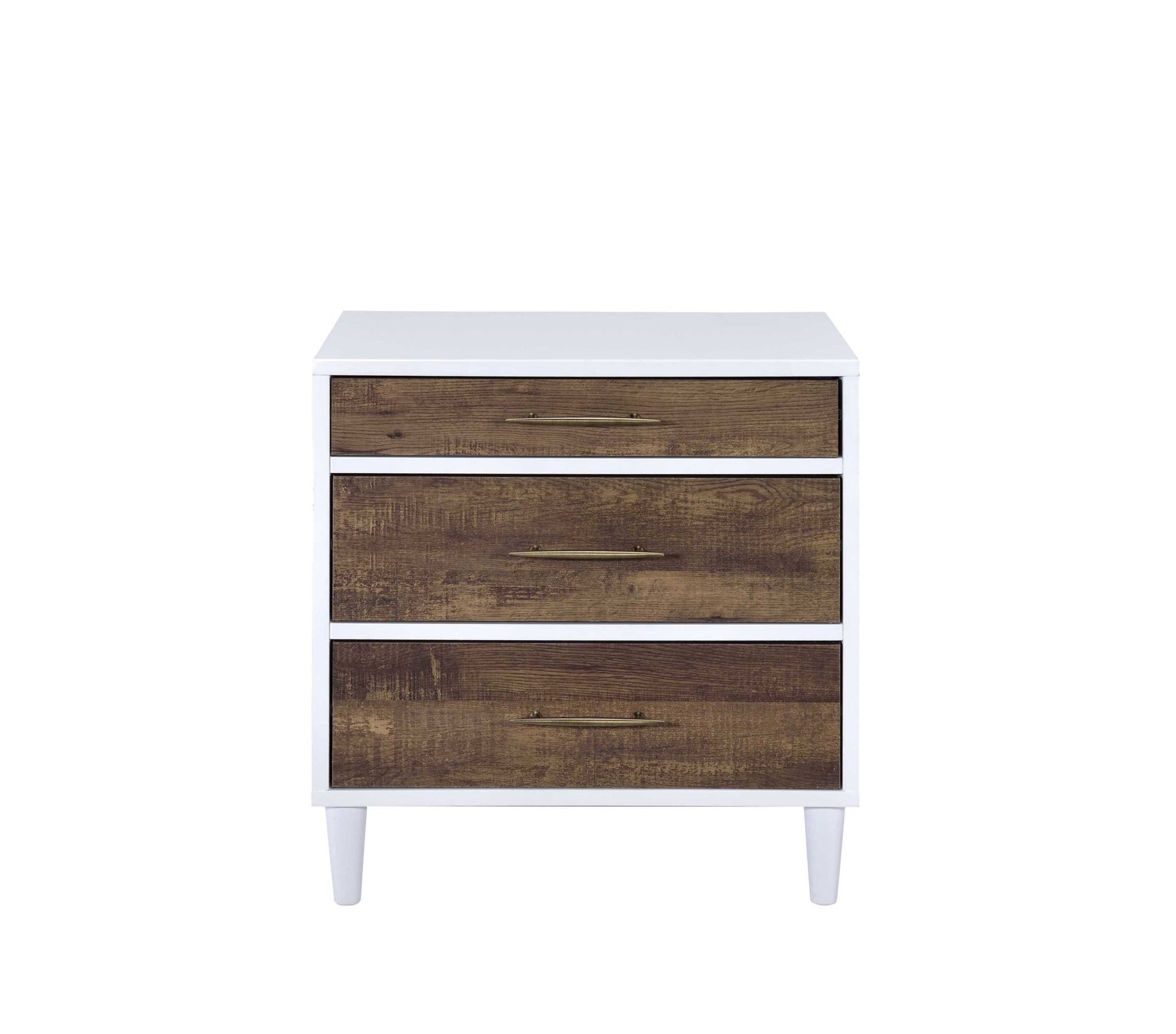 Lurel White & Weathered Oak Finish Accent Table - 1st Choice Furniture Direct
