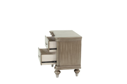 Luxury Classic Antique Silver / Champagne Finish 1pc Nightstand Storage Space Bedside Table Bedroom Furniture - 1st Choice Furniture Direct