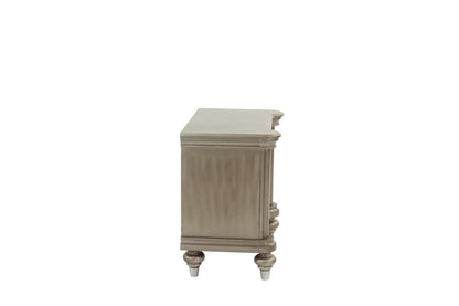Luxury Classic Antique Silver / Champagne Finish 1pc Nightstand Storage Space Bedside Table Bedroom Furniture - 1st Choice Furniture Direct