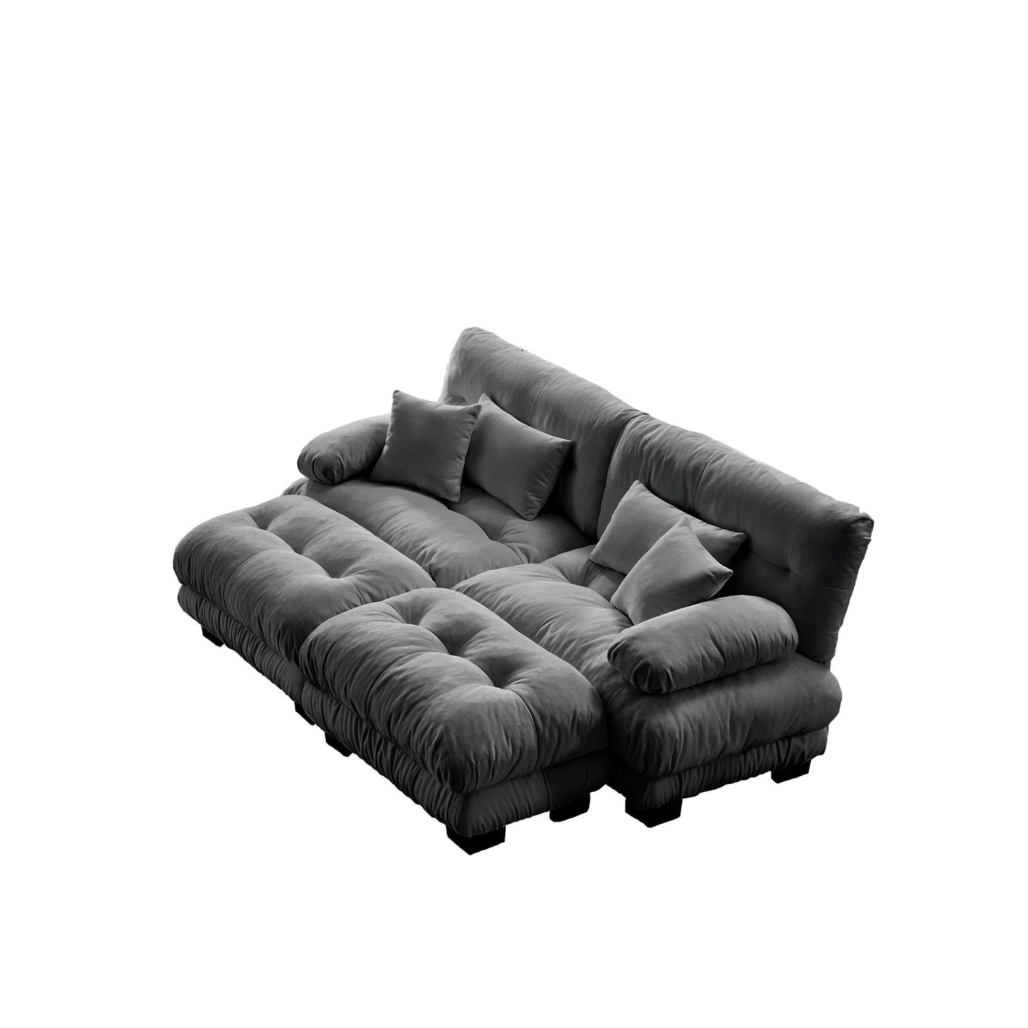 Luxury Gray Chenille 2-Seater Cloud Sofa with Deep Seat Comfort - 1st Choice Furniture Direct