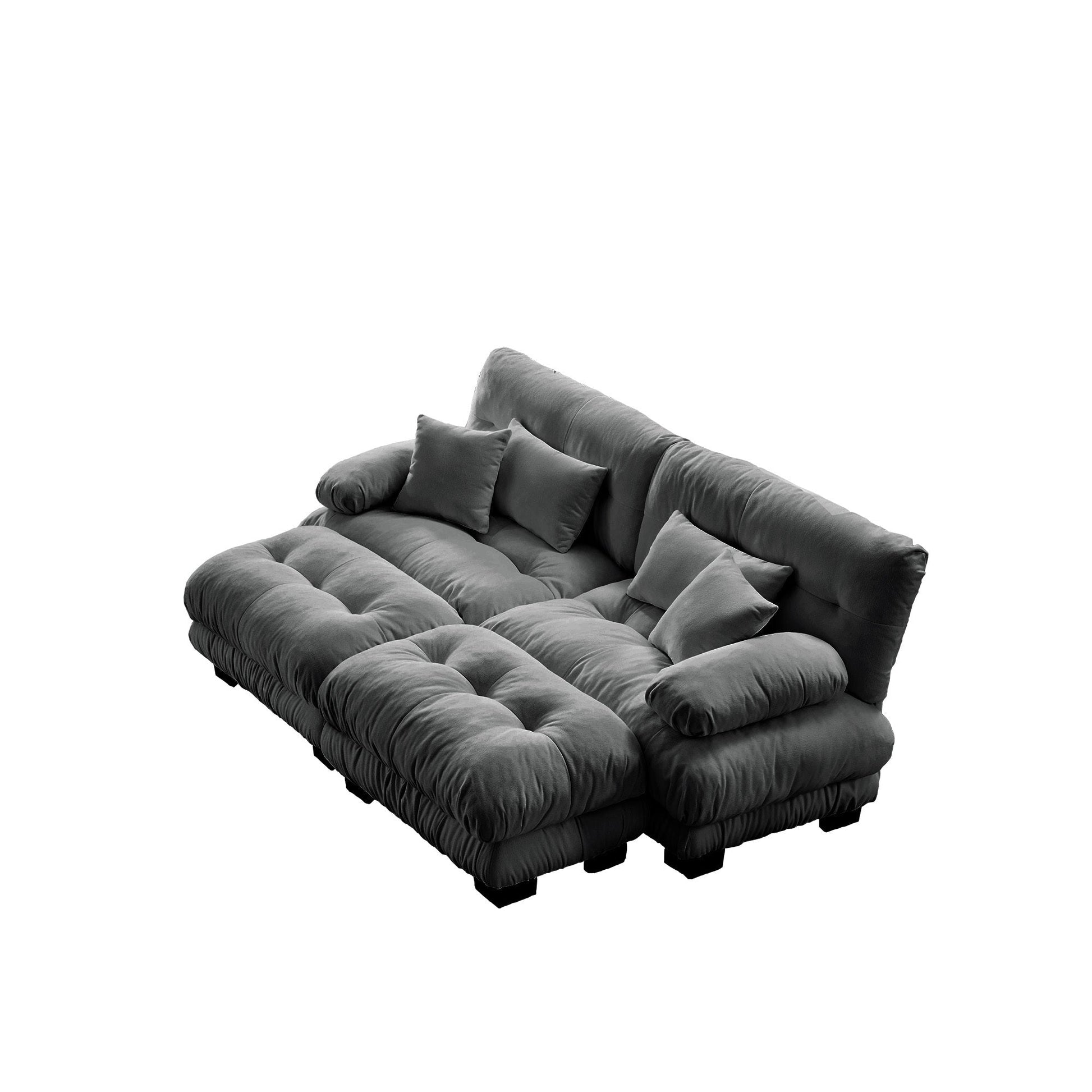 Luxury Gray Chenille 2-Seater Cloud Sofa with Deep Seat Comfort - 1st Choice Furniture Direct