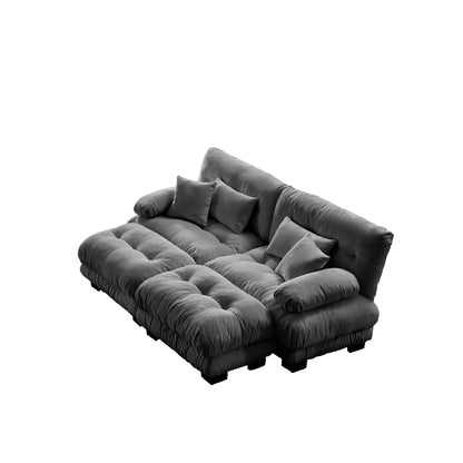 Luxury Gray Chenille 2-Seater Cloud Sofa with Deep Seat Comfort - 1st Choice Furniture Direct