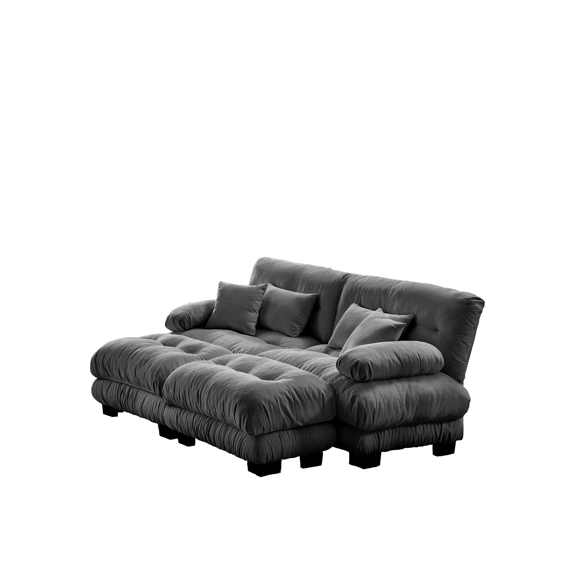 Luxury Gray Chenille 2-Seater Cloud Sofa with Deep Seat Comfort - 1st Choice Furniture Direct