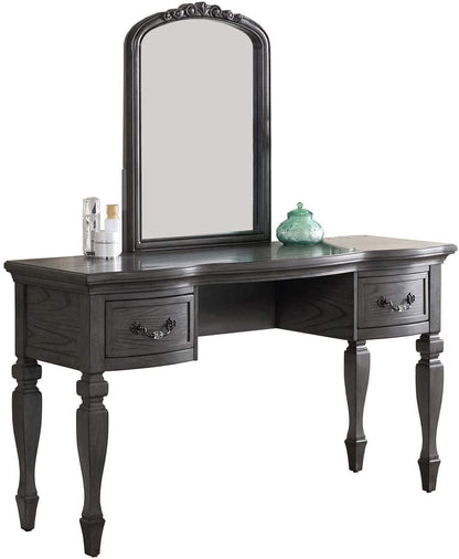 Luxury Grey Vanity Set with Mirror & Stool | Large Classic Bedroom Makeup Table - 1st Choice Furniture Direct