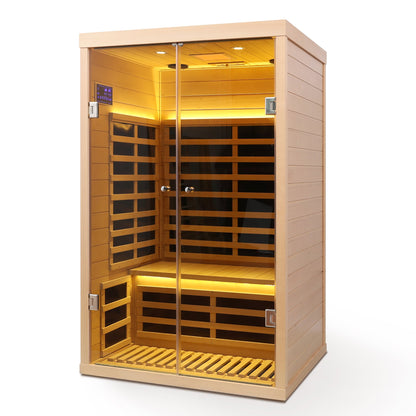 Luxury Indoor Hemlock Infrared Sauna Room with Double Doors and Glass for Two Persons - 1st Choice Furniture Direct