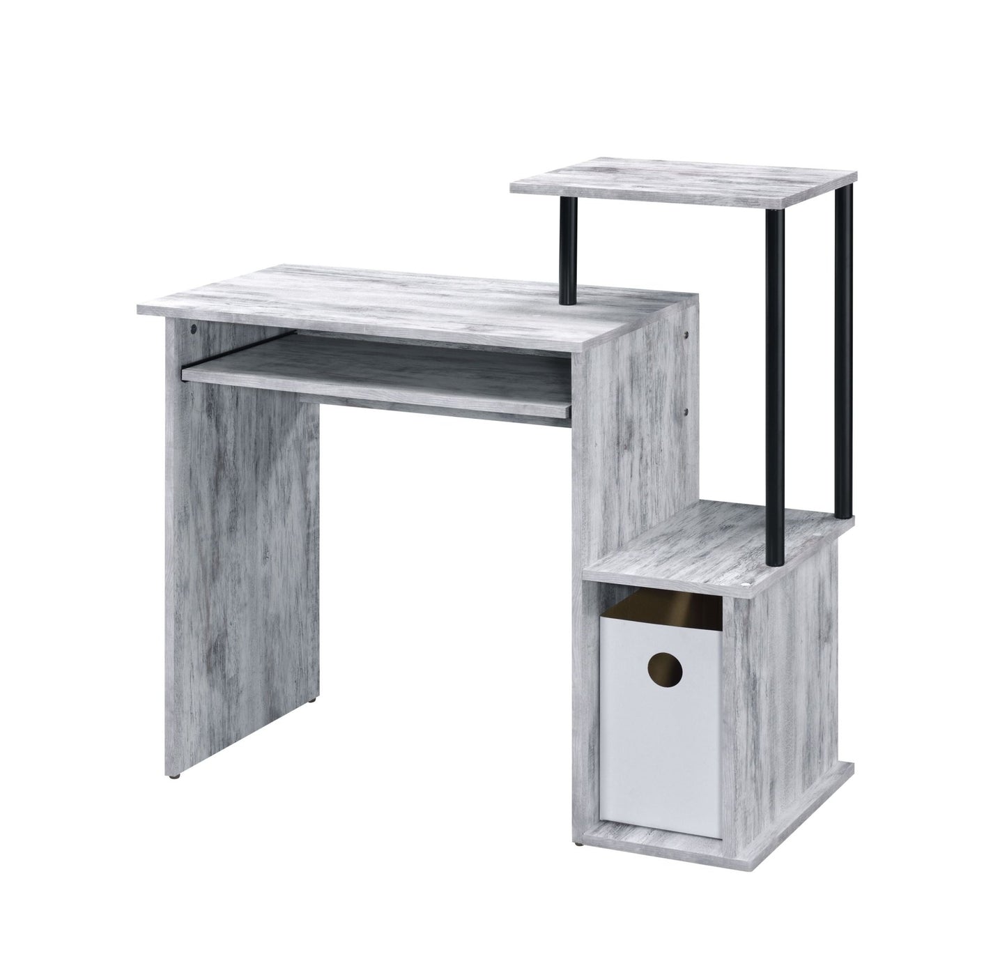 Lyphre Antique White & Black Finish Computer Desk - 1st Choice Furniture Direct