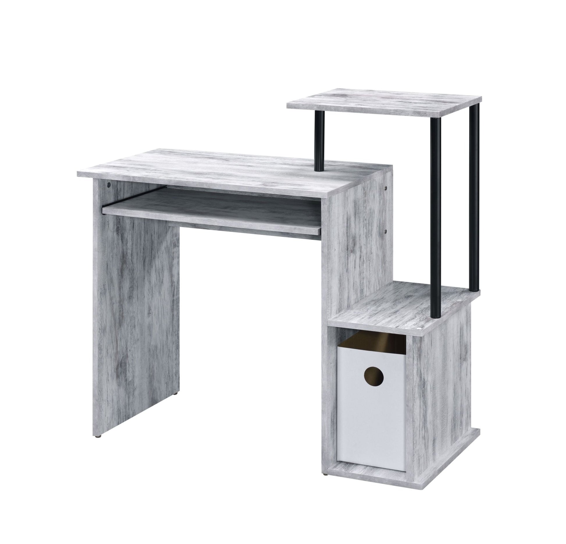 Lyphre Antique White & Black Finish Computer Desk - 1st Choice Furniture Direct